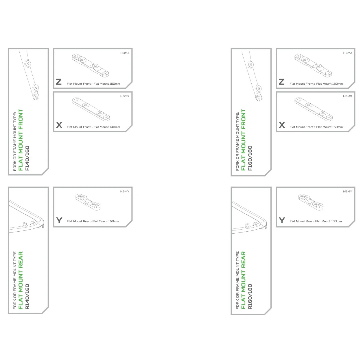 Adaptateur Étrier Arrière FM HOPE 160mm (+20mm) #HBMY Noir - Image 3