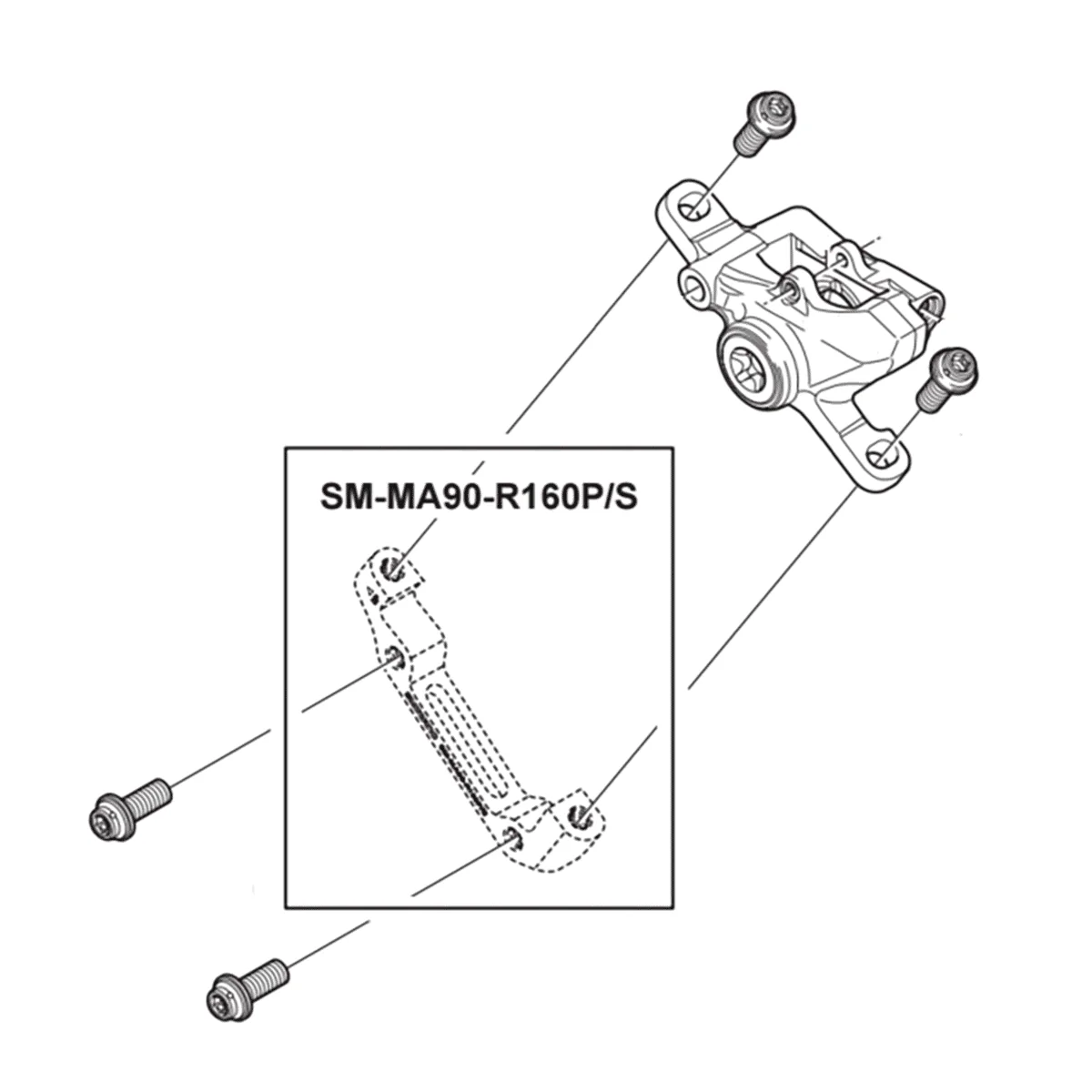 Adaptateur Étrier Avant PM / IS SHIMANO SM-MA90-F160P/S Disque 160 mm (+0 mm) - Image 2