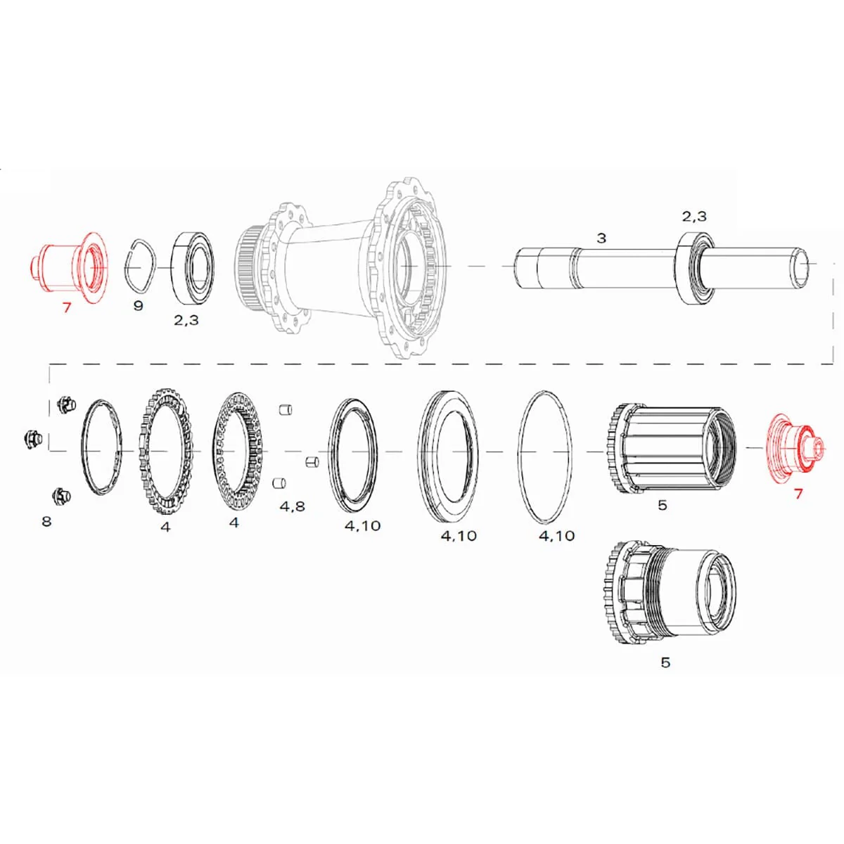 Adaptateurs pour Roue Arrière ZIPP COGNITION Disc Center Lock Quick Release XDR  #11.2018.048.030 - Image 2
