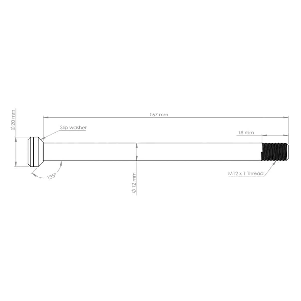 Axe de Roue Arrière BURGTEC 171mm pour Cadres Transition Noir - Image 2