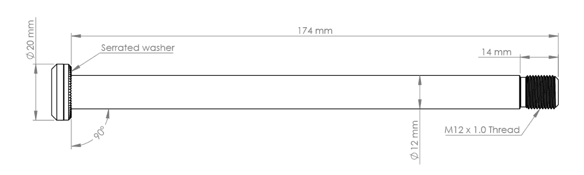 Axe de Roue Arrière BURGTEC 174mm pour Cadre Yeti Rouge - Image 2