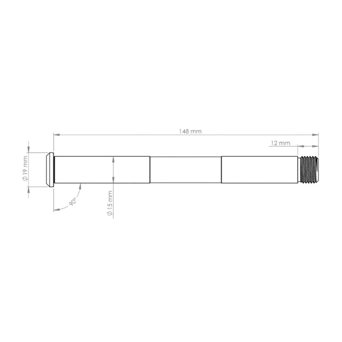 Axe de Roue Avant BURGTEC pour Fourche Rockshox 15x100 mm Noir - Image 2