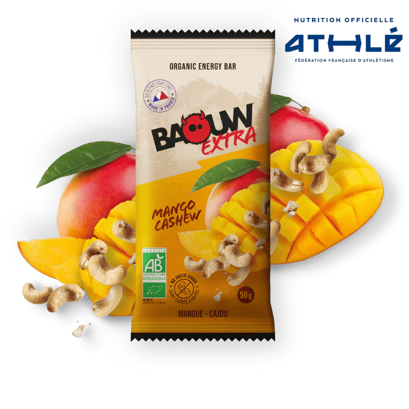 Barre Énergétique BAOUW BIO EXTRA Mangue Cajou (50g)