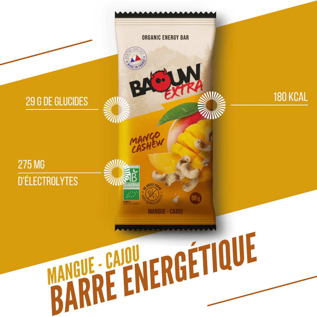 Barre Énergétique BAOUW BIO EXTRA Mangue Cajou (50g) - Image 4