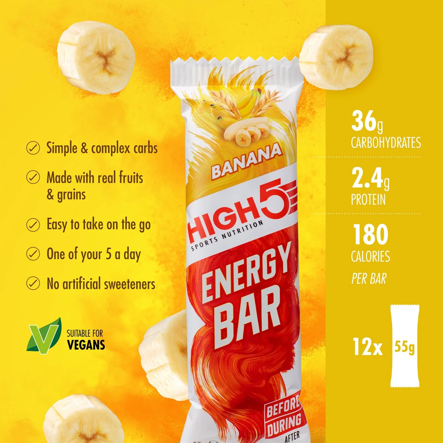 Barre Énergétique HIGH5 ENERGY BAR (55g) Banane - Image 2