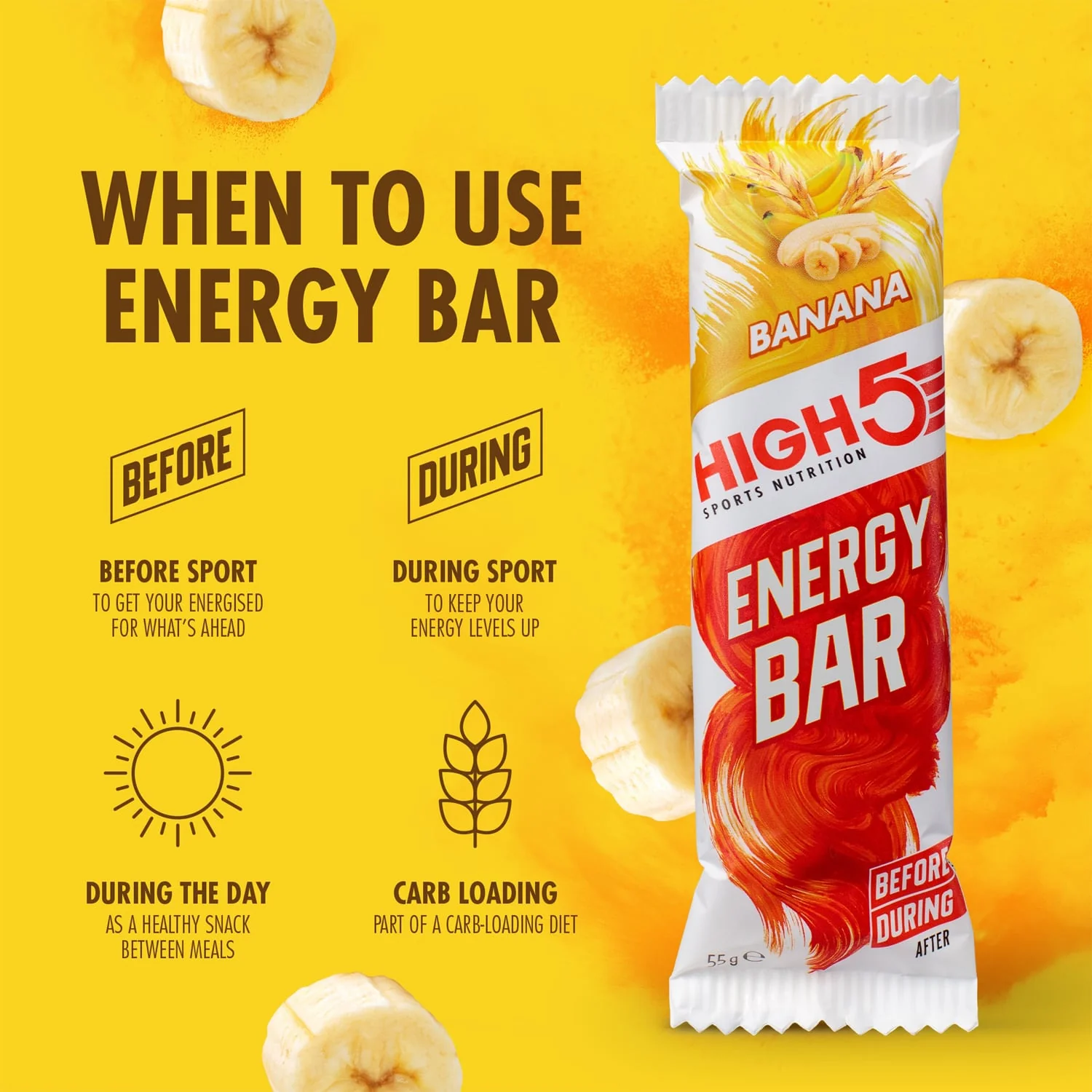 Barre Énergétique HIGH5 ENERGY BAR (55g) Banane - Image 3