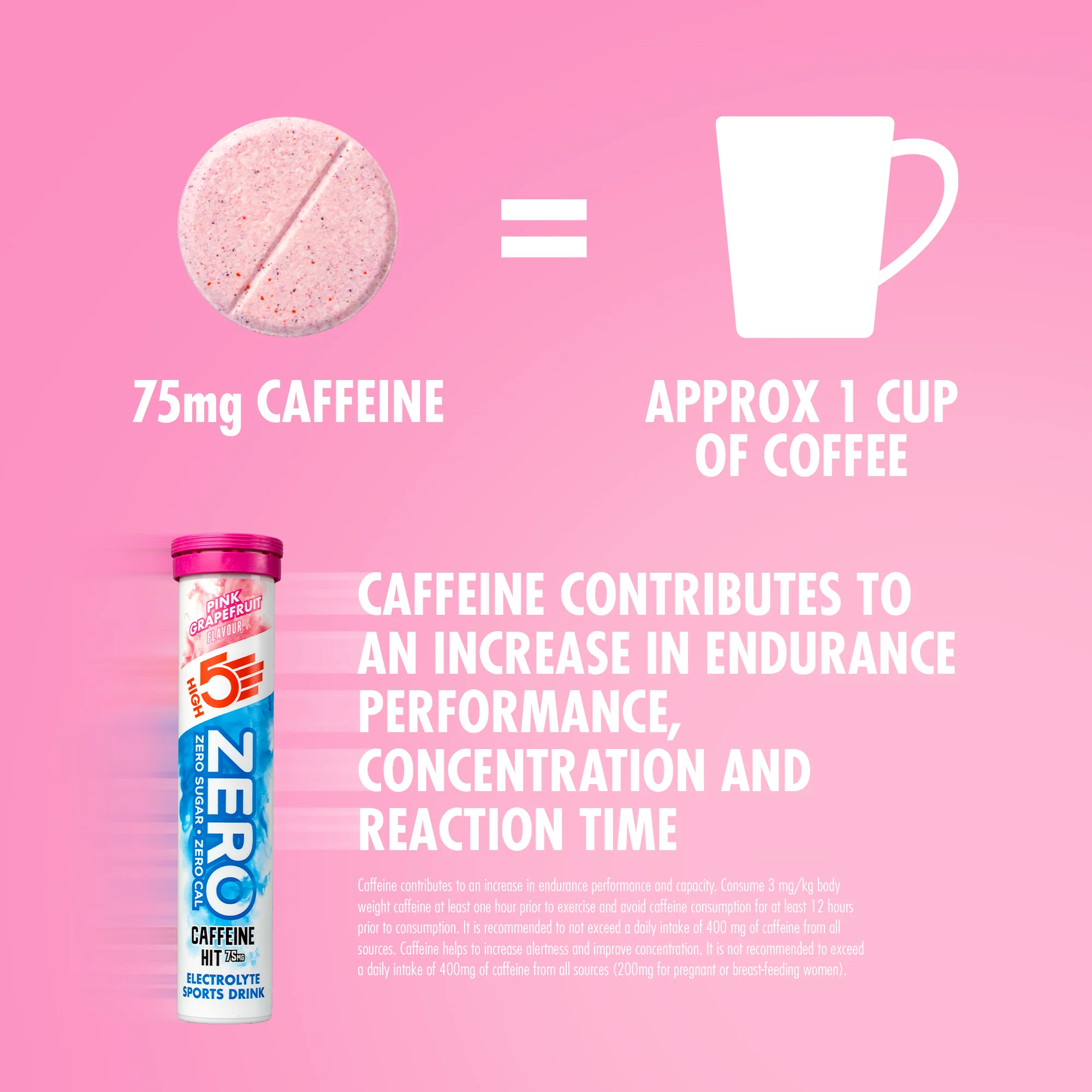 Pastilles d'Hydratation Electrolytes HIGH5 ZERO Caffeine (x20) Pamplemousse Rose - Image 5