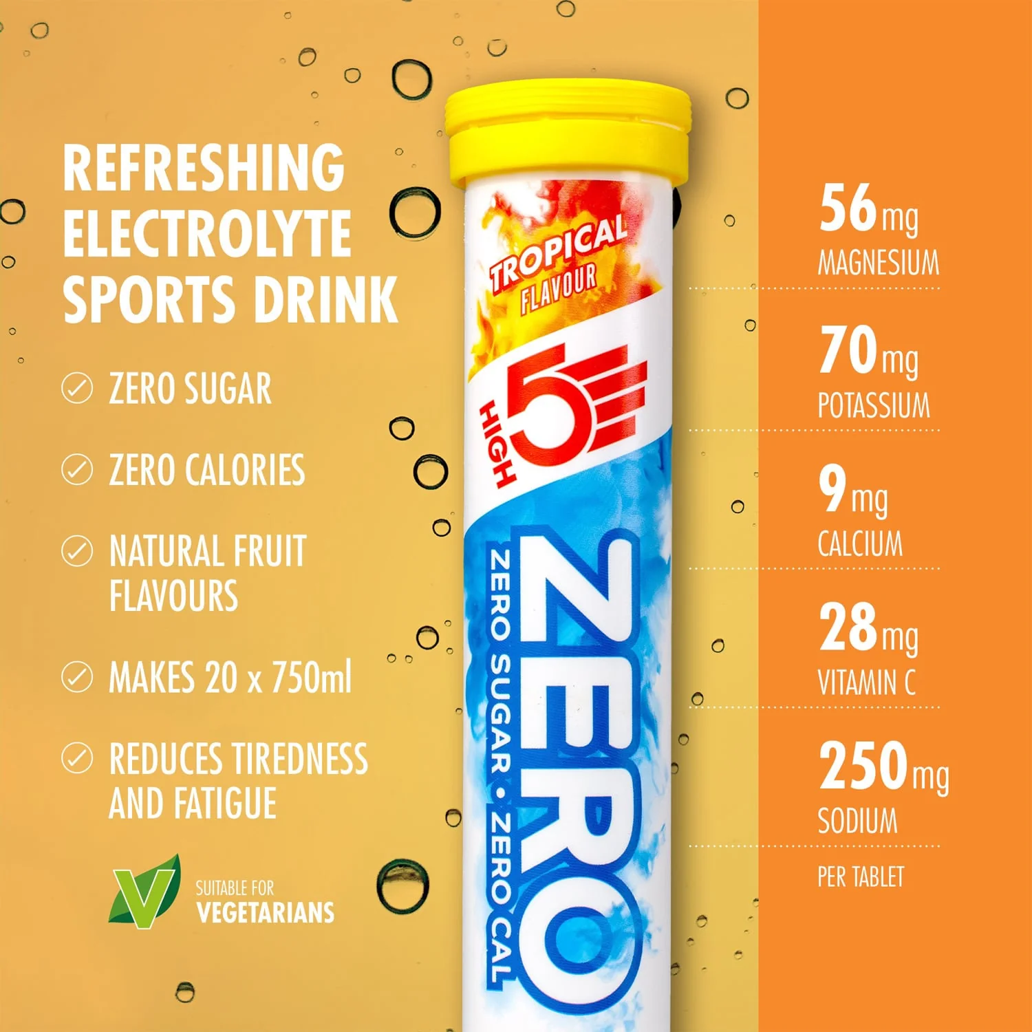 Pastilles d'Hydratation Electrolytes HIGH5 ZERO (x20) Tropical - Image 2