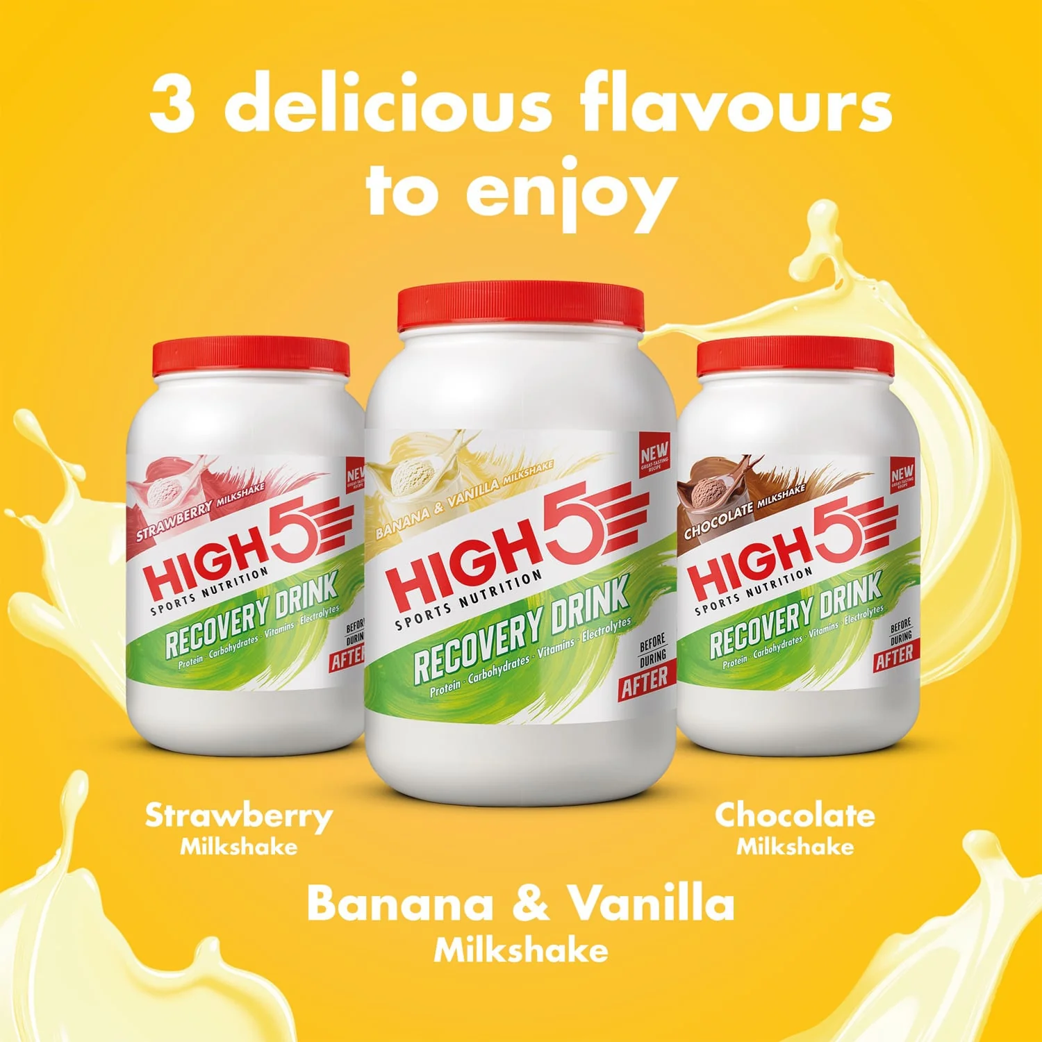 Boisson de Récupération HIGH5 RECOVERY DRINK (1.6kg) Banane Vanille Milkshake - Image 6