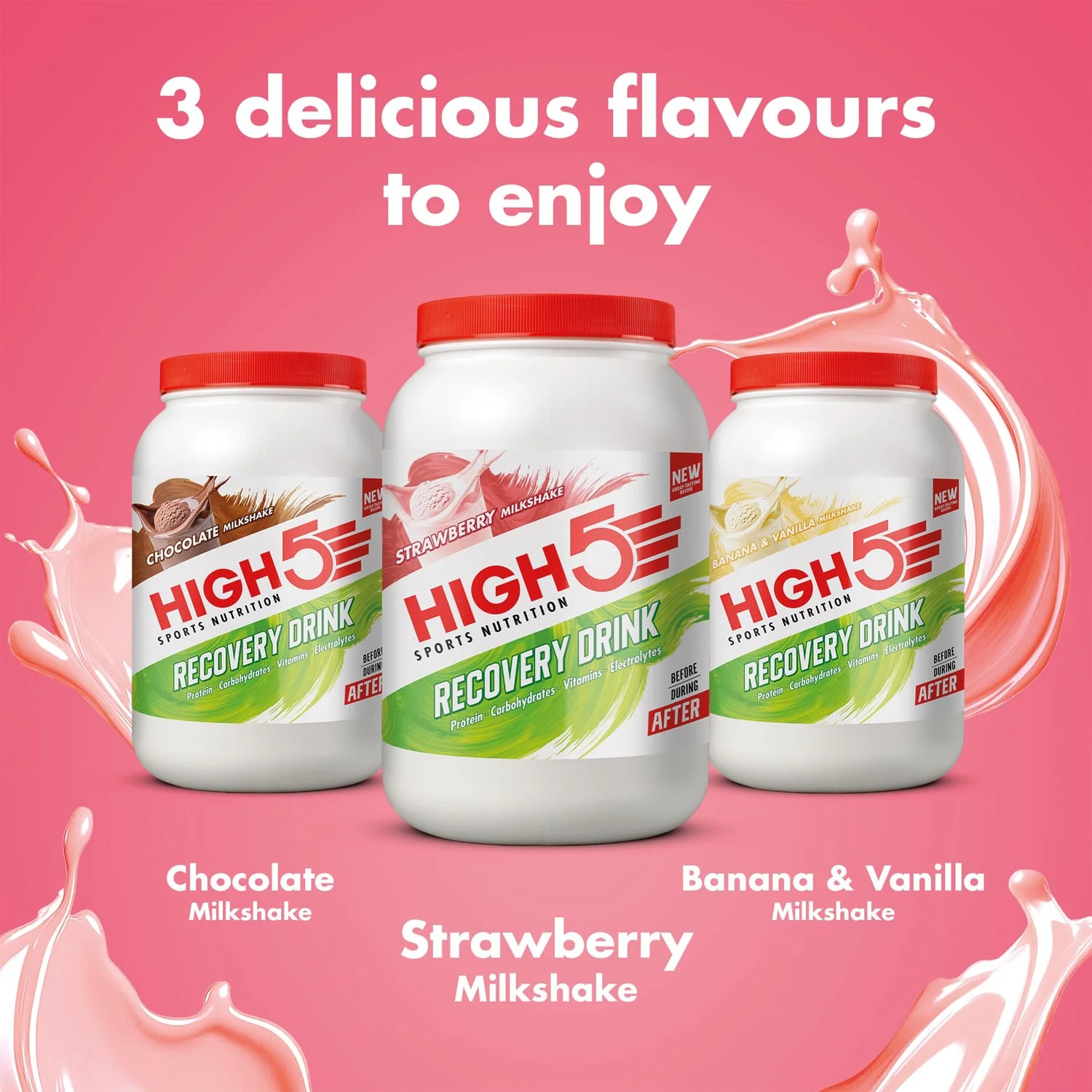 Boisson de Récupération HIGH5 RECOVERY DRINK (1.6kg) Fraise Milkshake - Image 7