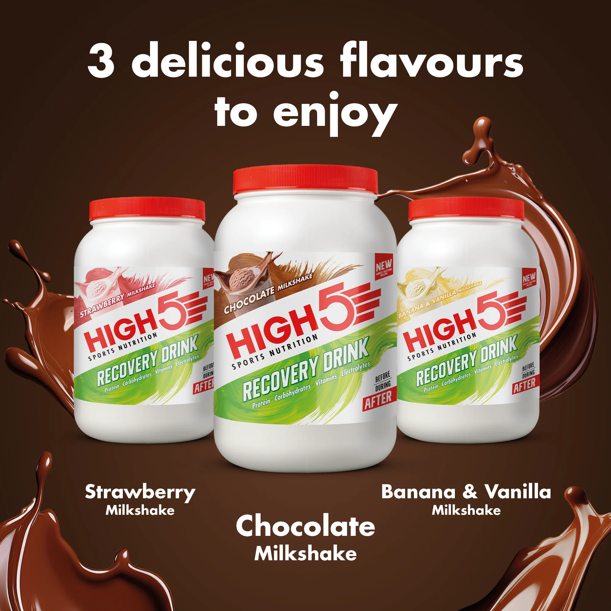 Boisson de Récupération HIGH5 RECOVERY DRINK (450g) Chocolat Milkshake - Image 6