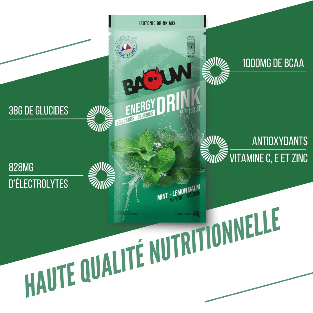 Boisson Énergétique BAOUW ISOTONIC (45g) Menthe/Mélisse - Image 2