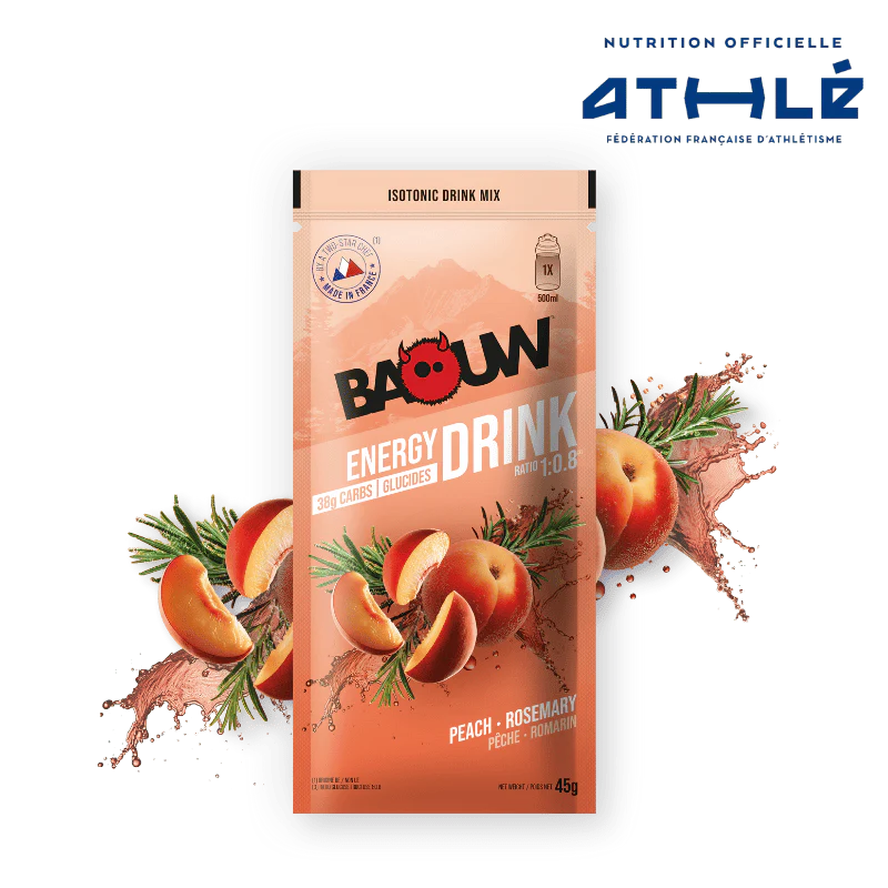 Boisson Énergétique BAOUW ISOTONIC (45g) Pêche/Romarin