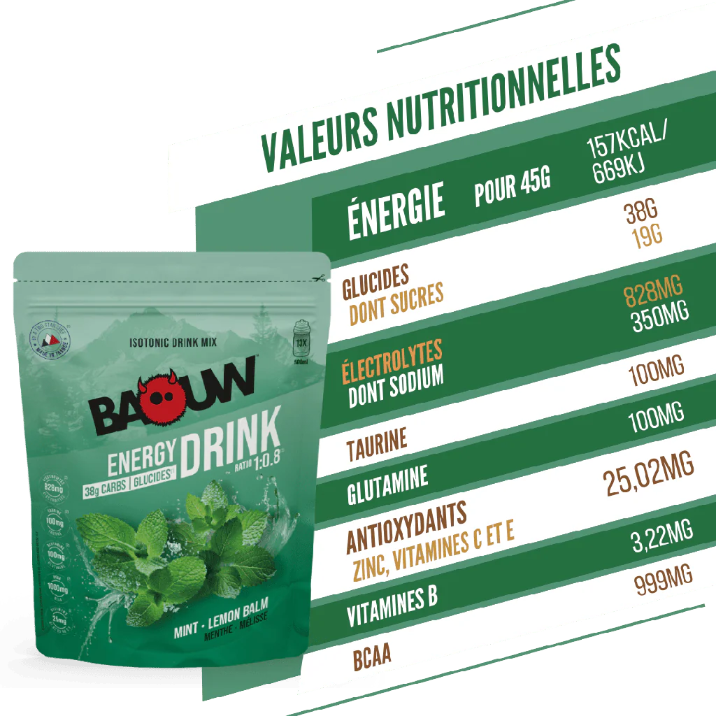 Boisson Énergétique BAOUW ISOTONIC (585g) Menthe/Mélisse - Image 5