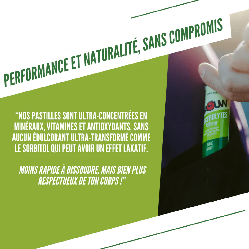 Boisson Énergétique BAOUW (Tube de 10 Pastilles) Citron Vert/Menthe - Image 6