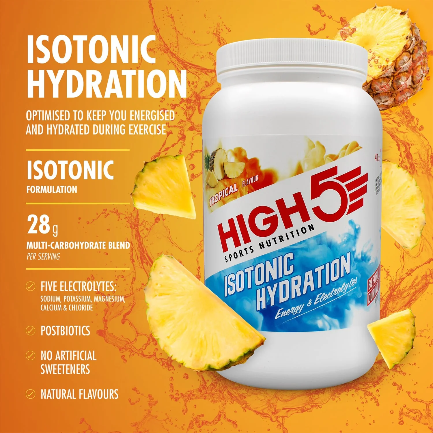 Boisson Énergétique HIGH5 ISOTONIC (1.23kg) Tropical - Image 2