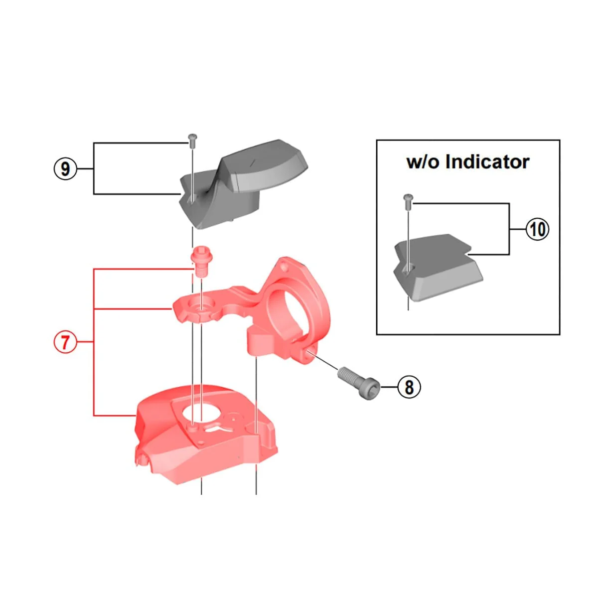 Capot de Commande de Vitesse pour Indicateur SHIMANO SLX M7000 11V Droit