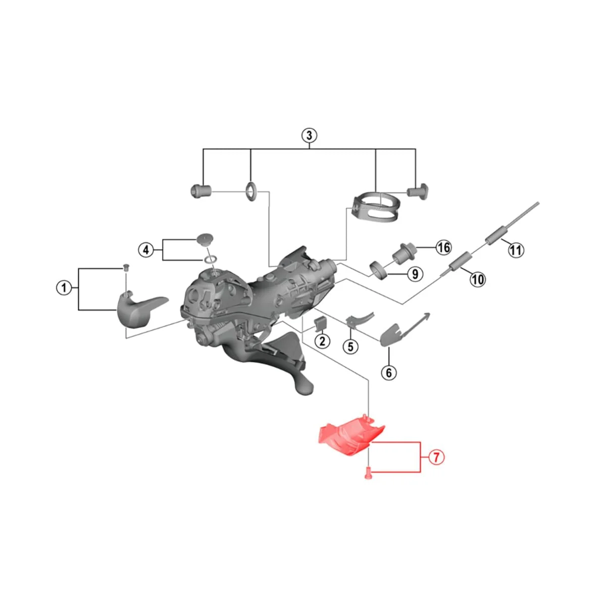 Capot Inférieur avec Vis pour Levier Droit SHIMANO DURA-ACE ST-R9120 #Y0C698040