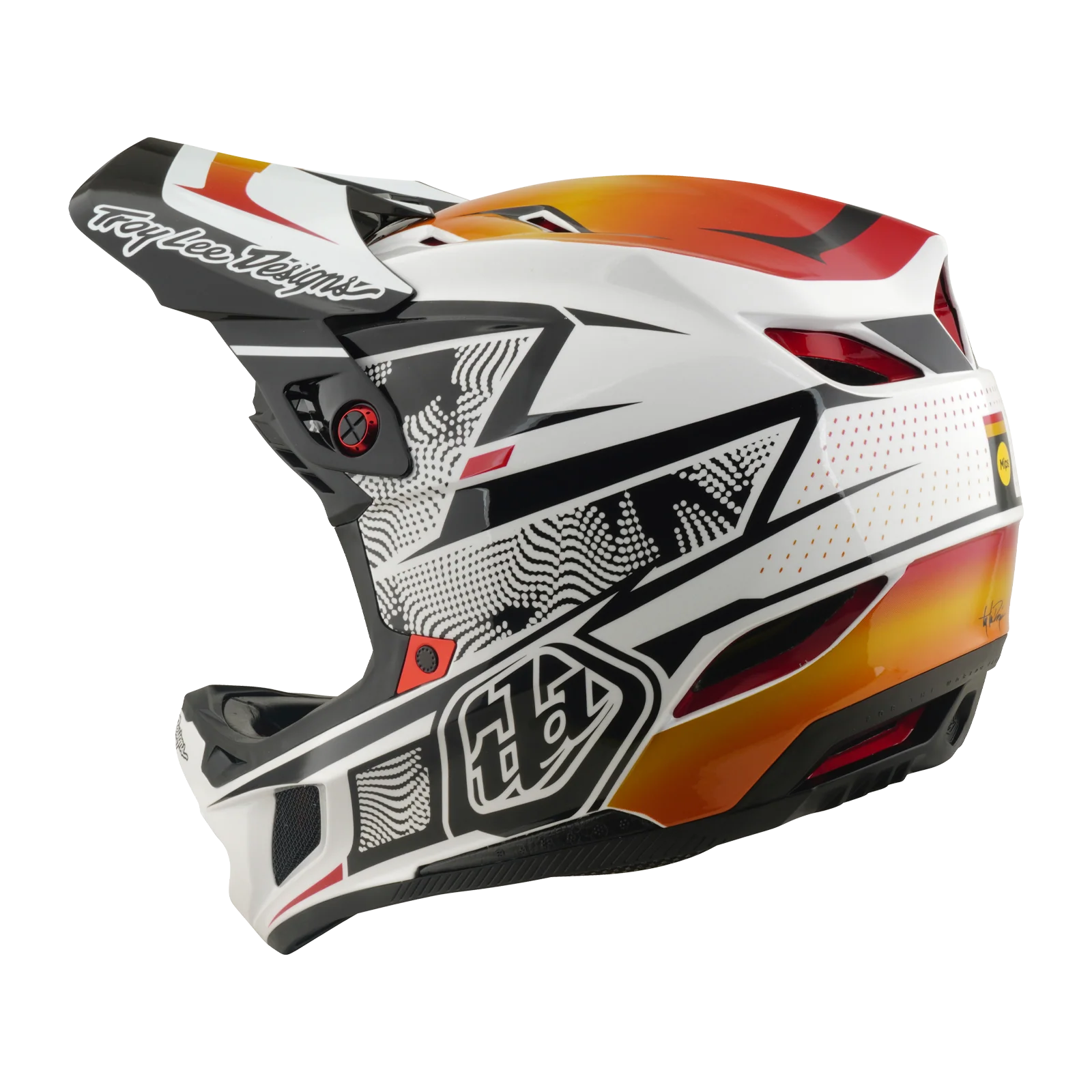 Casque VTT TROY LEE DESIGNS D4 COMPOSITE MIPS LINED UP Blanc - Image 3