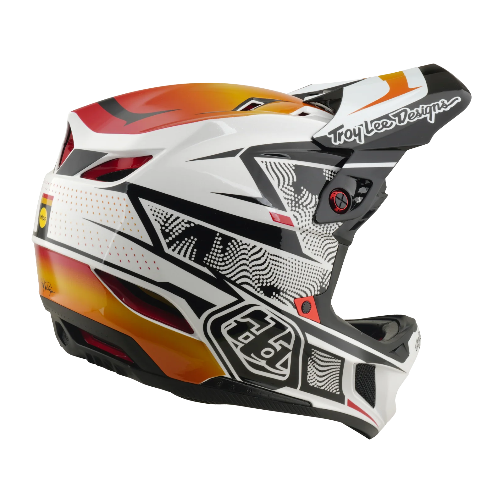 Casque VTT TROY LEE DESIGNS D4 COMPOSITE MIPS LINED UP Blanc - Image 5