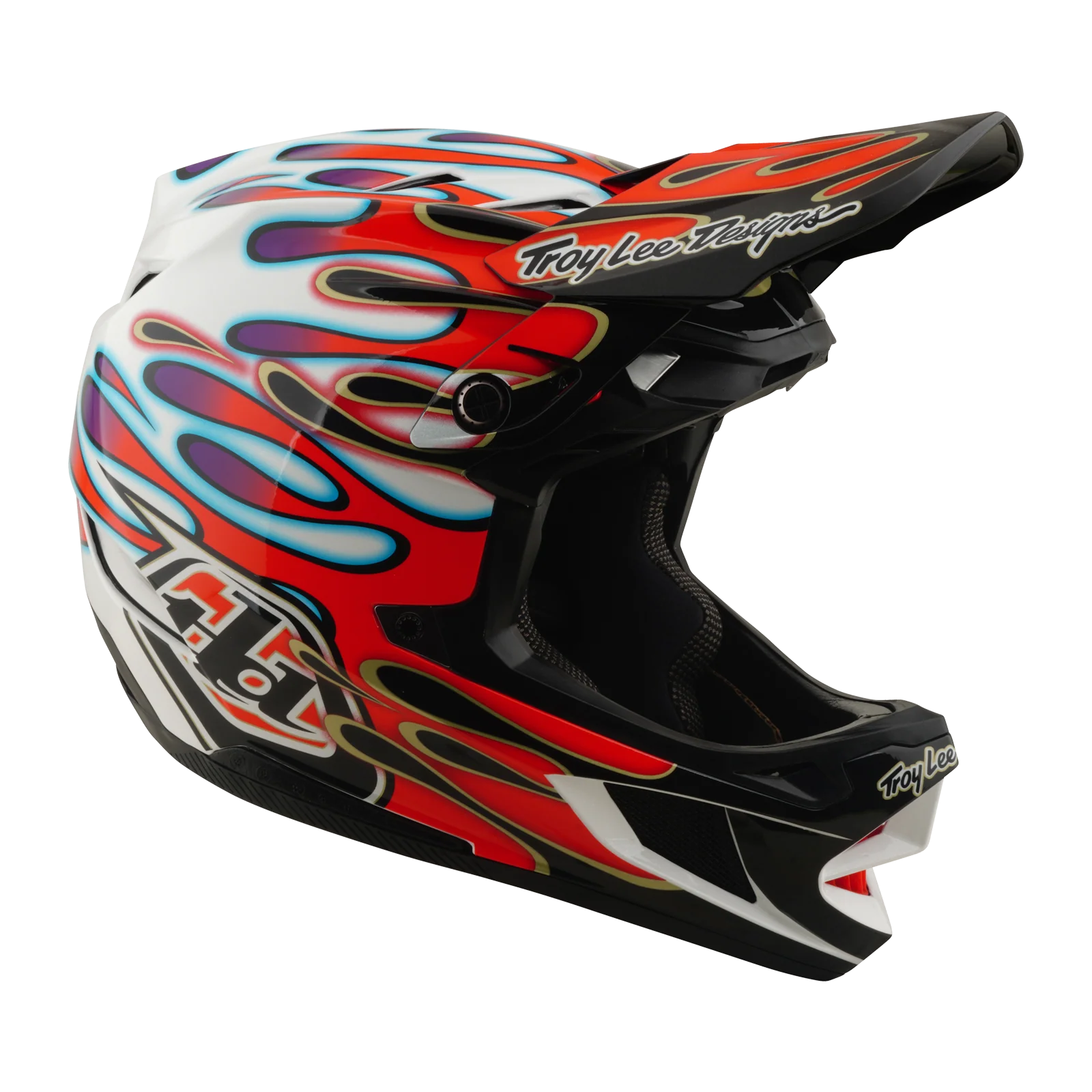 Casque VTT TROY LEE DESIGNS D4 COMPOSITE MIPS OVERSPRAY Blanc/Rouge - Image 2