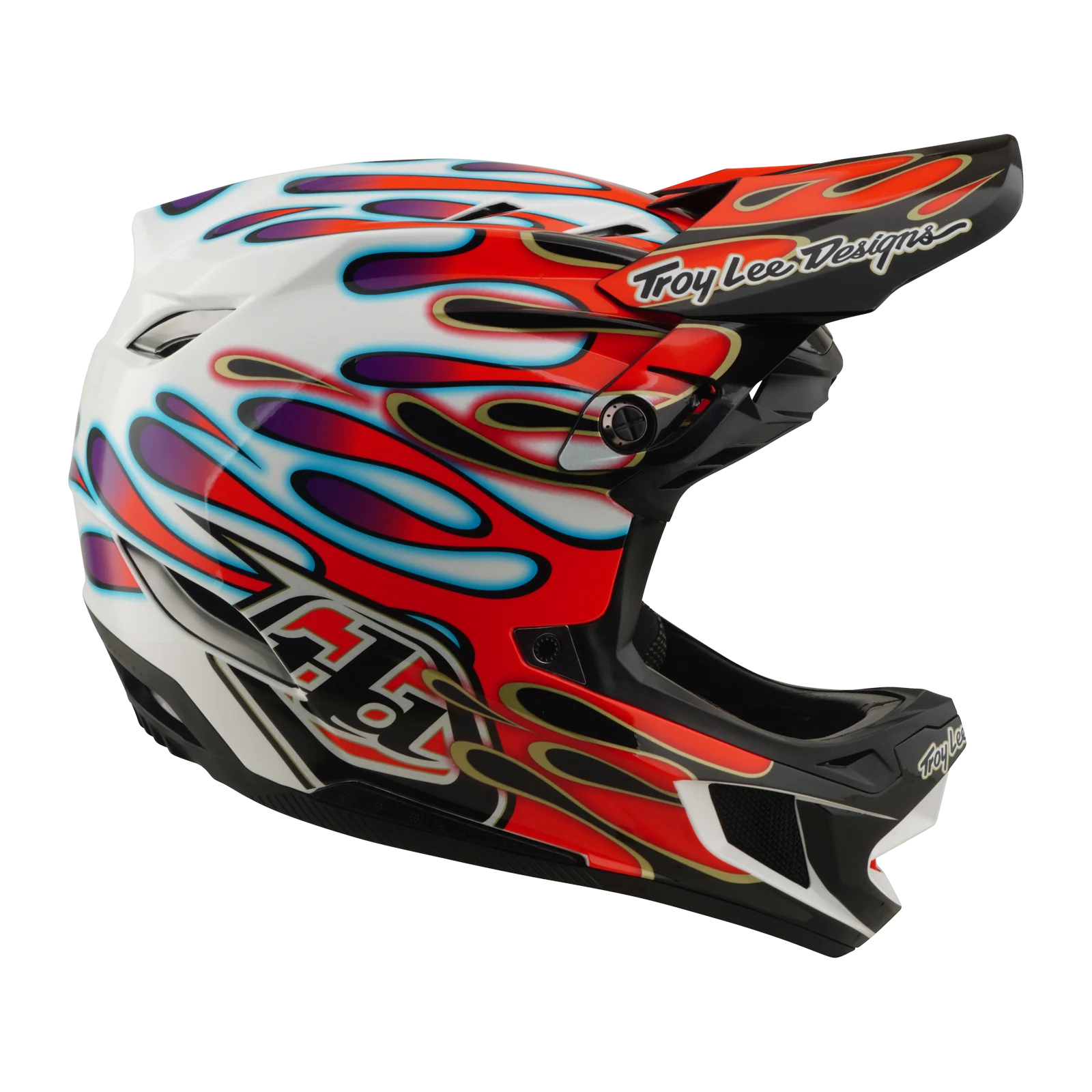 Casque VTT TROY LEE DESIGNS D4 COMPOSITE MIPS OVERSPRAY Blanc/Rouge - Image 6