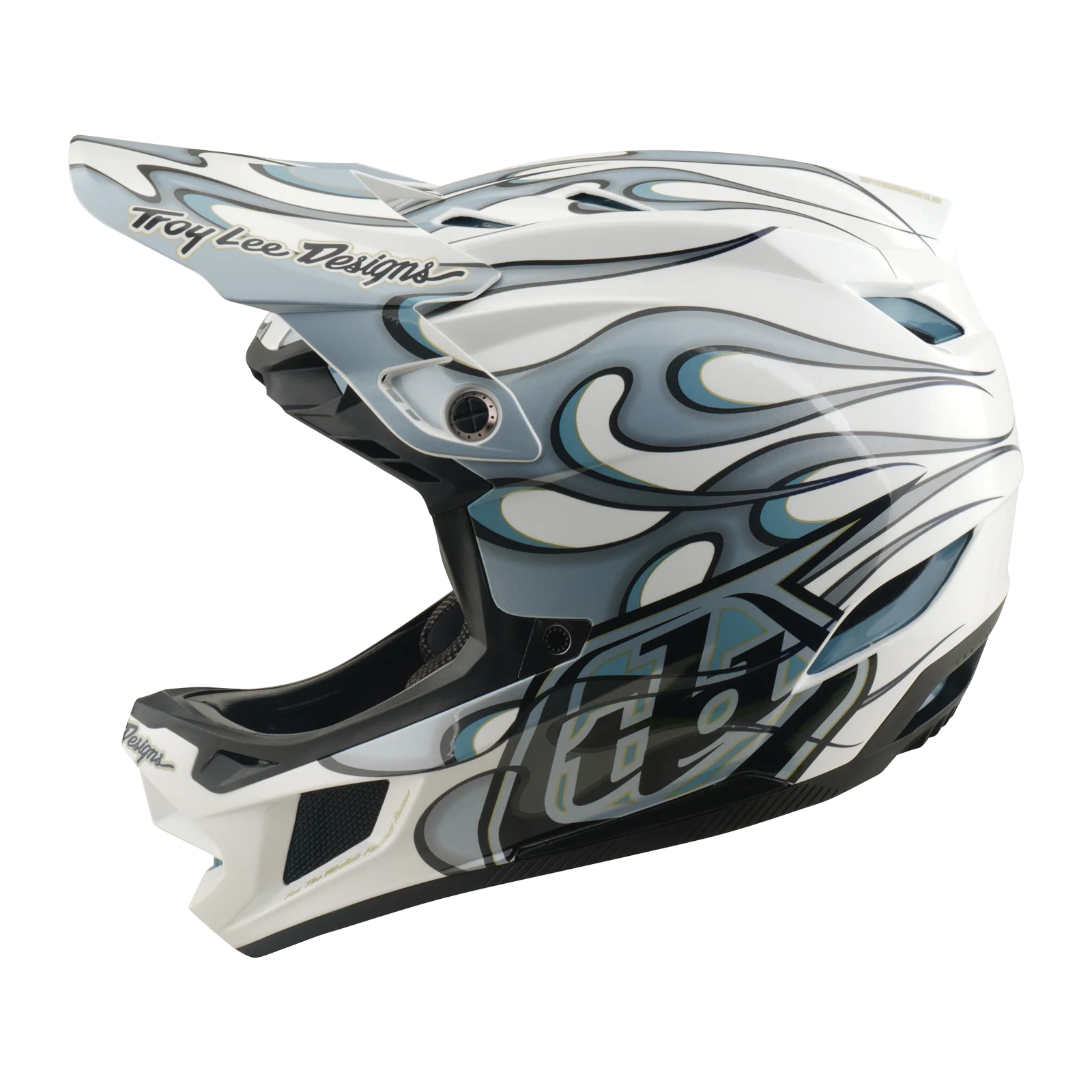 Casque VTT TROY LEE DESIGNS D4 COMPOSITE MIPS TORCHED Blanc/Argent