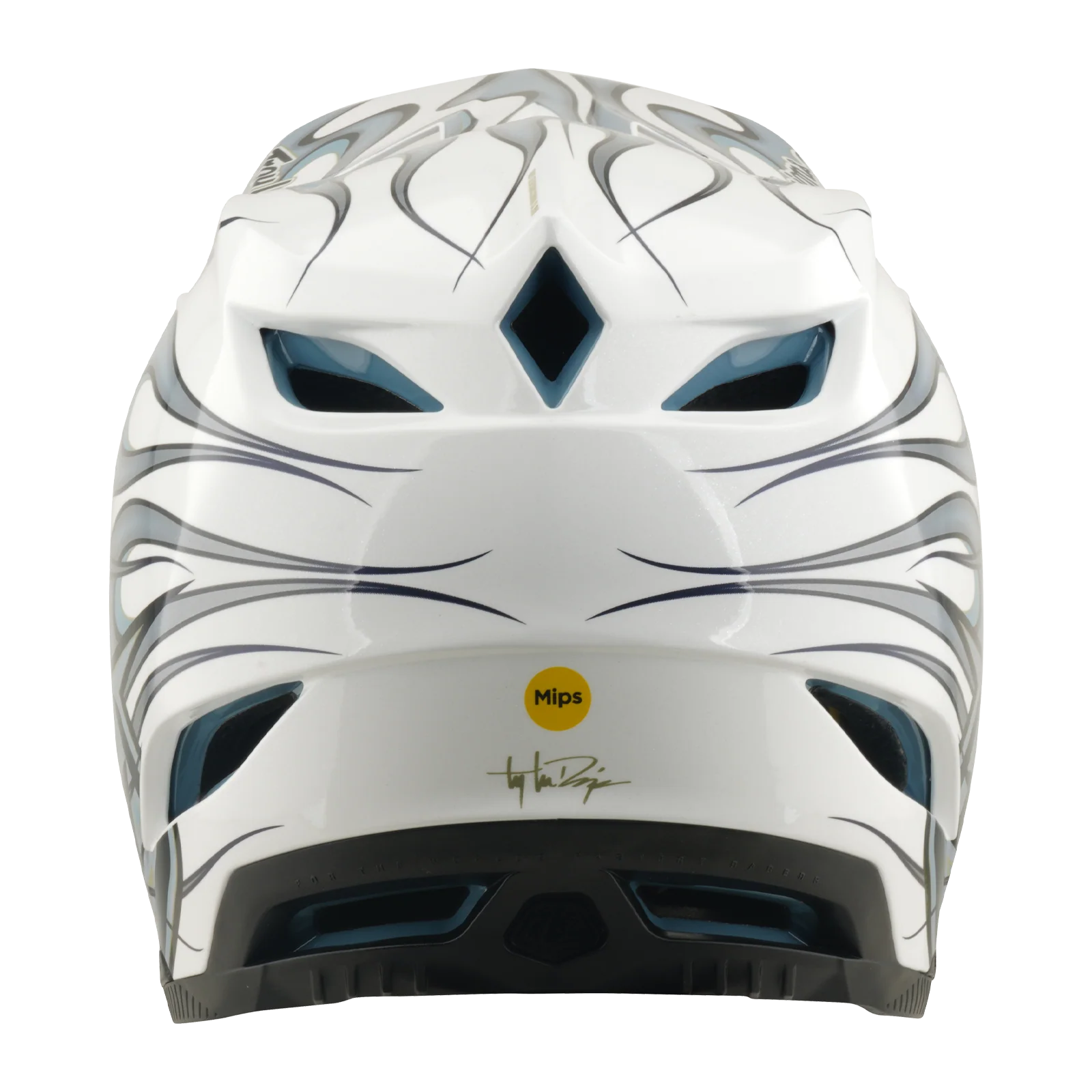 Casque VTT TROY LEE DESIGNS D4 COMPOSITE MIPS TORCHED Blanc/Argent - Image 4