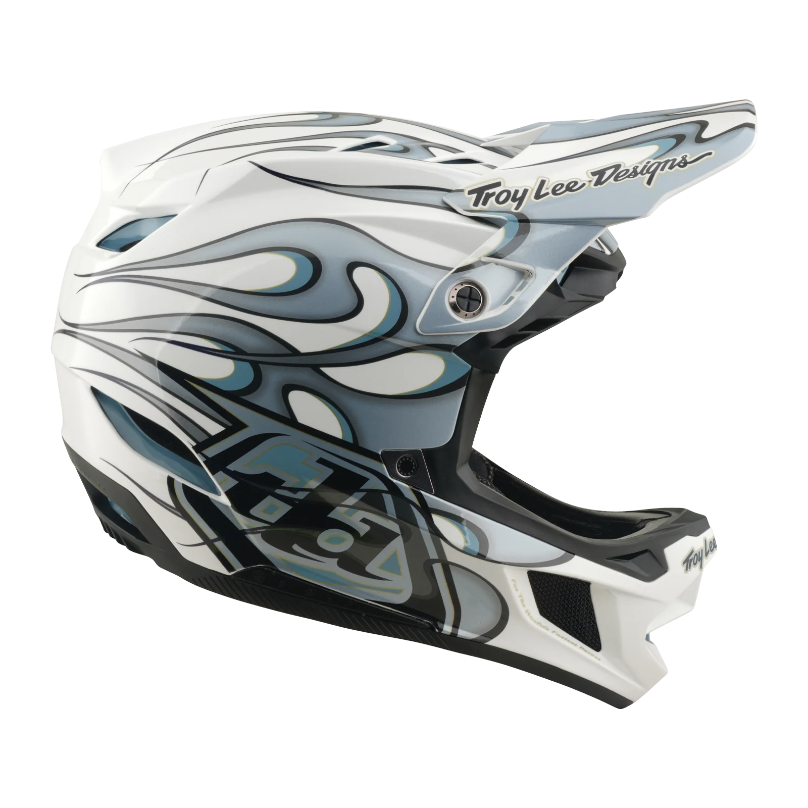 Casque VTT TROY LEE DESIGNS D4 COMPOSITE MIPS TORCHED Blanc/Argent - Image 6