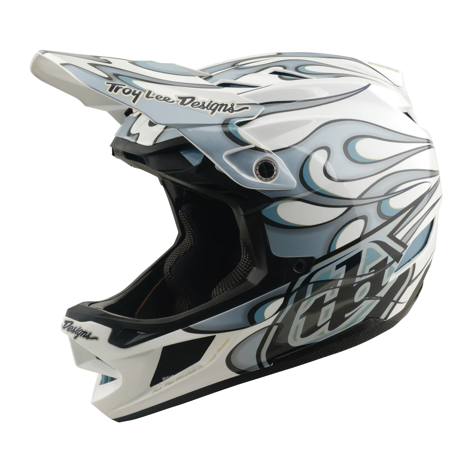 Casque VTT TROY LEE DESIGNS D4 COMPOSITE MIPS TORCHED Blanc/Argent - Image 7