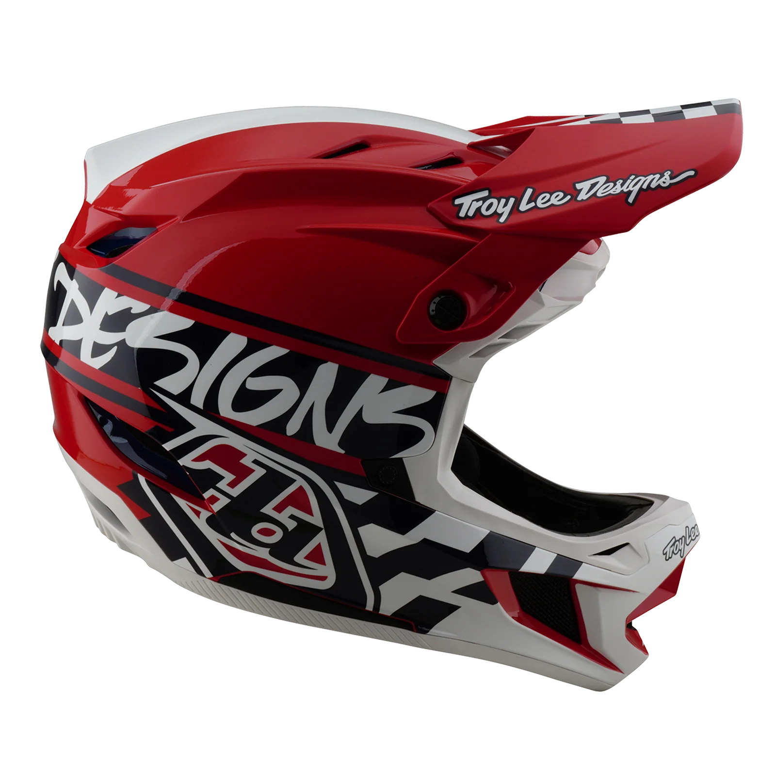 Casque VTT TROY LEE DESIGNS D4 POLYACRYLITE MIPS FIFTY 50 Blanc/Rouge - Image 2