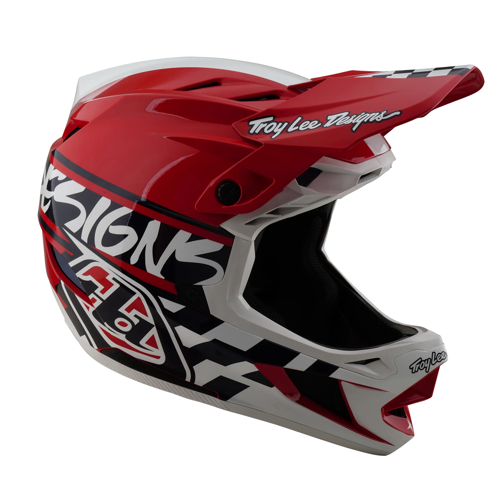 Casque VTT TROY LEE DESIGNS D4 POLYACRYLITE MIPS FIFTY 50 Blanc/Rouge - Image 3