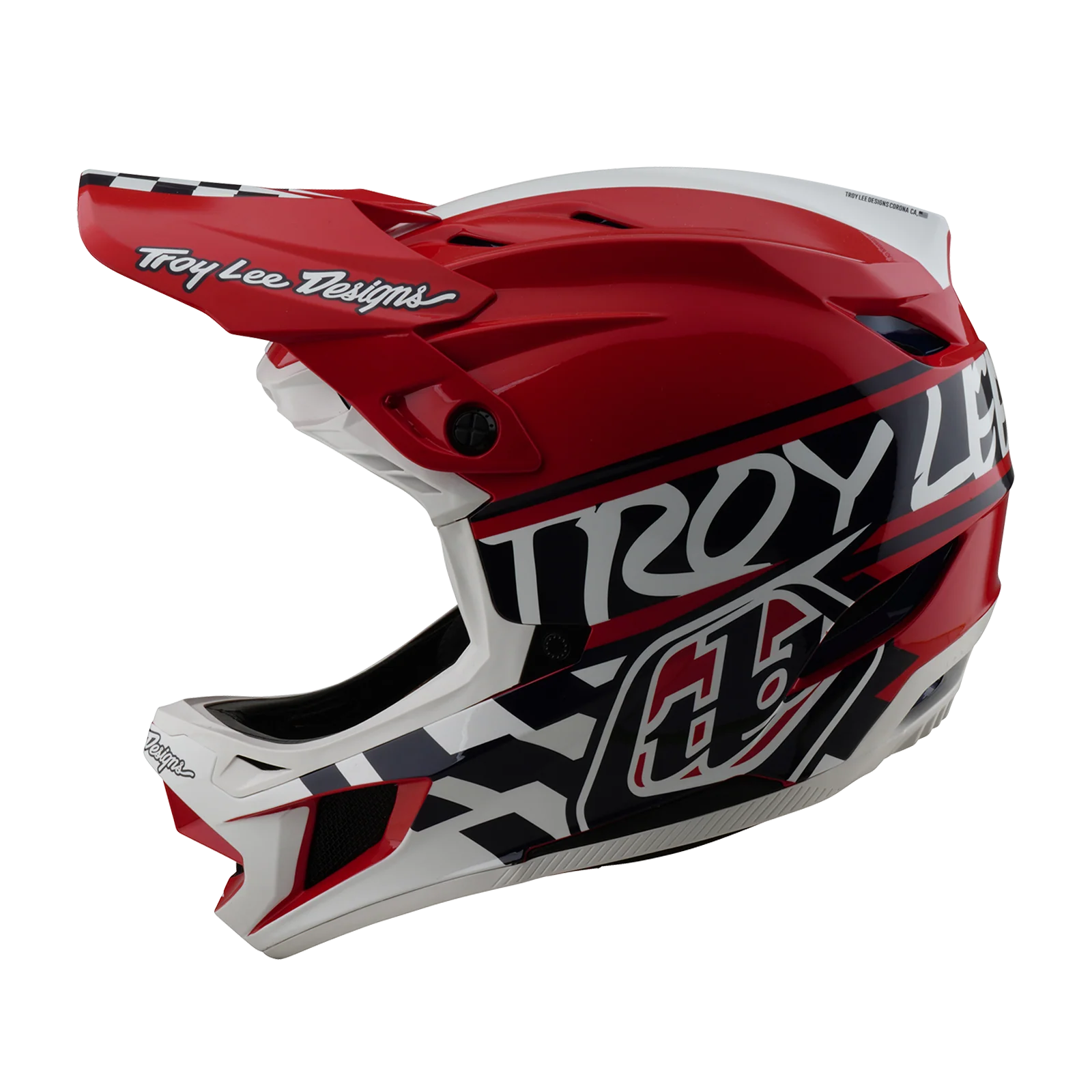 Casque VTT TROY LEE DESIGNS D4 POLYACRYLITE MIPS FIFTY 50 Blanc/Rouge - Image 7