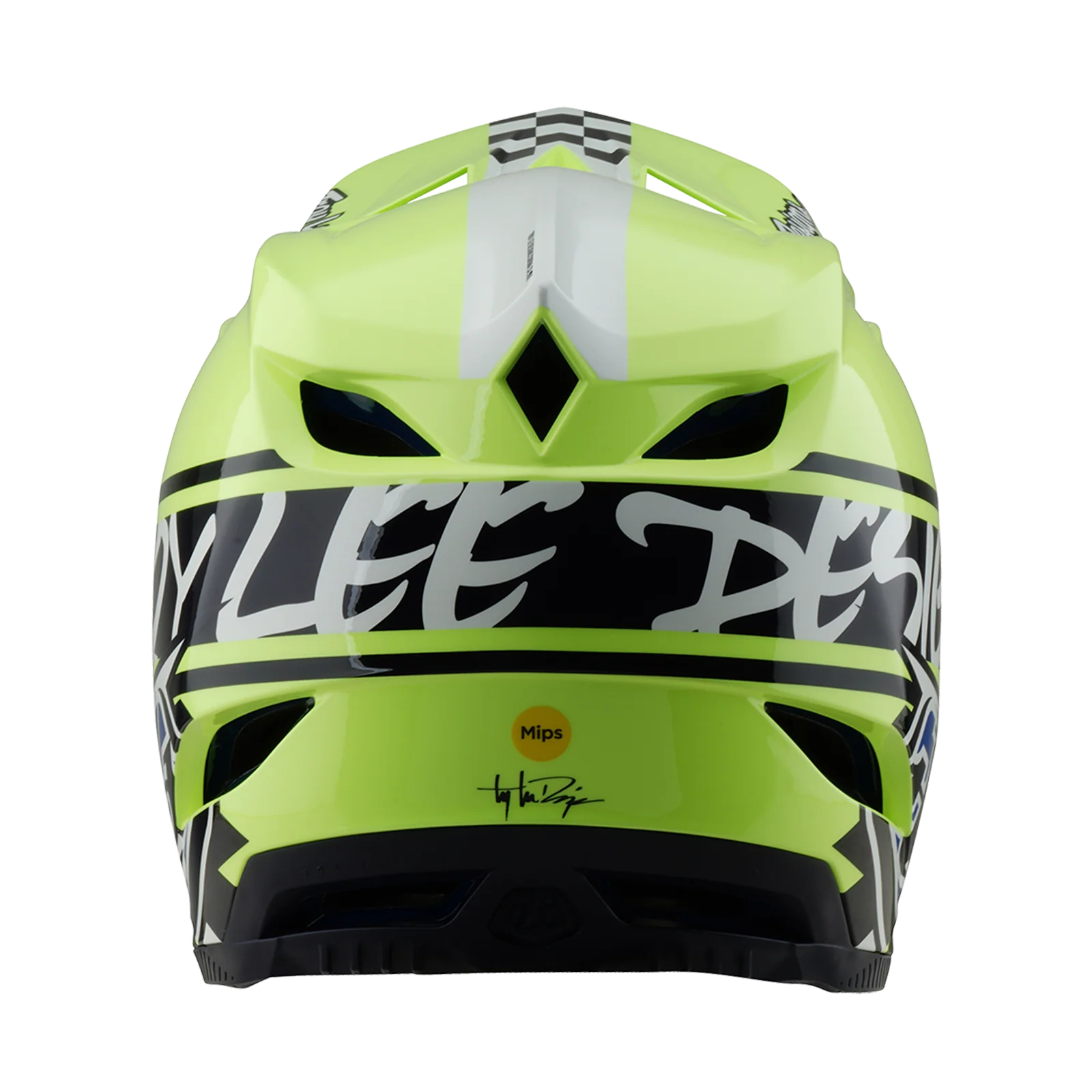Casque VTT TROY LEE DESIGNS D4 POLYACRYLITE MIPS FIFTY 50 Jaune/Bleu - Image 3