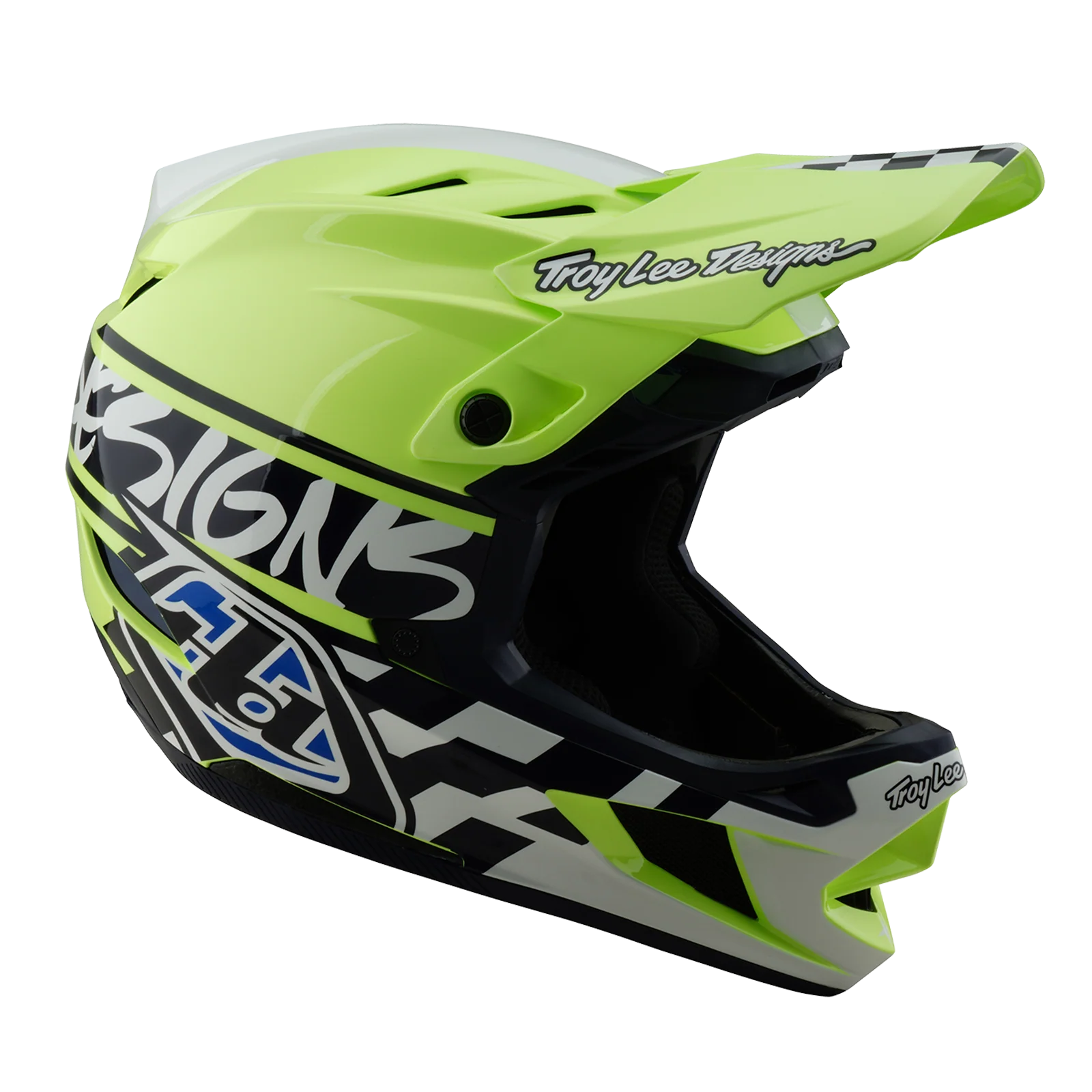 Casque VTT TROY LEE DESIGNS D4 POLYACRYLITE MIPS FIFTY 50 Jaune/Bleu - Image 6