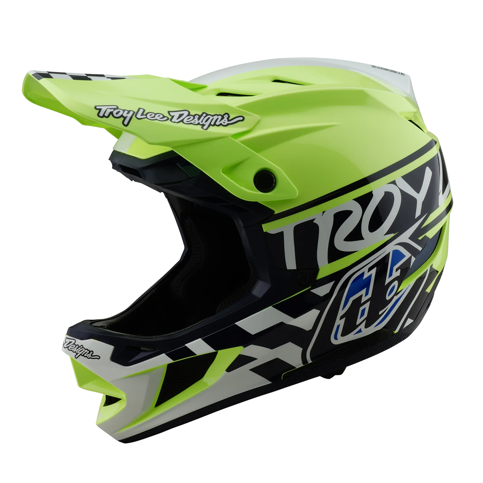 Casque VTT TROY LEE DESIGNS D4 POLYACRYLITE MIPS FIFTY 50 Jaune/Bleu - Image 7