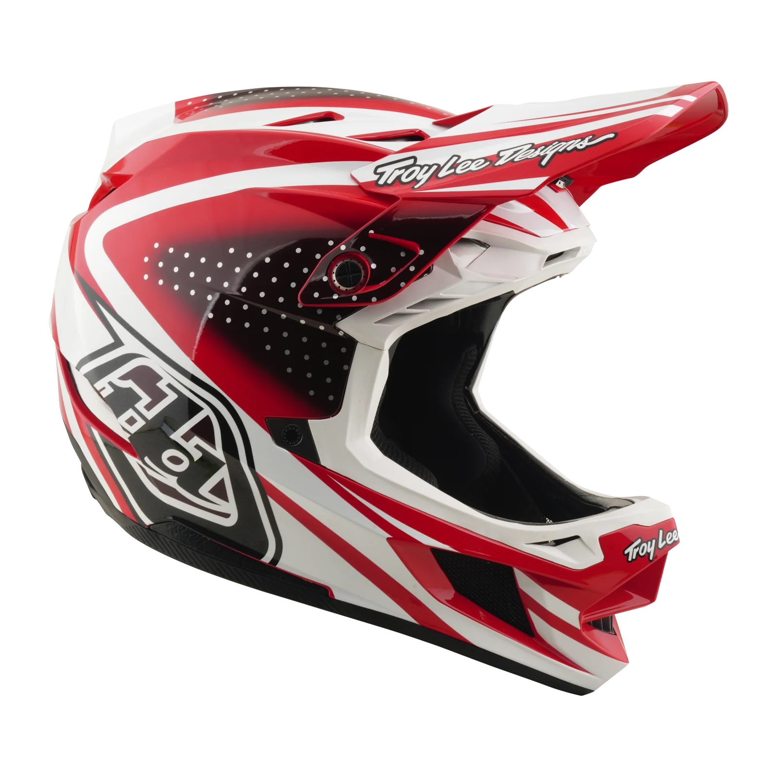 Casque VTT TROY LEE DESIGNS D4 POLYACRYLITE MIPS THE LINE Rouge/Blanc - Image 2