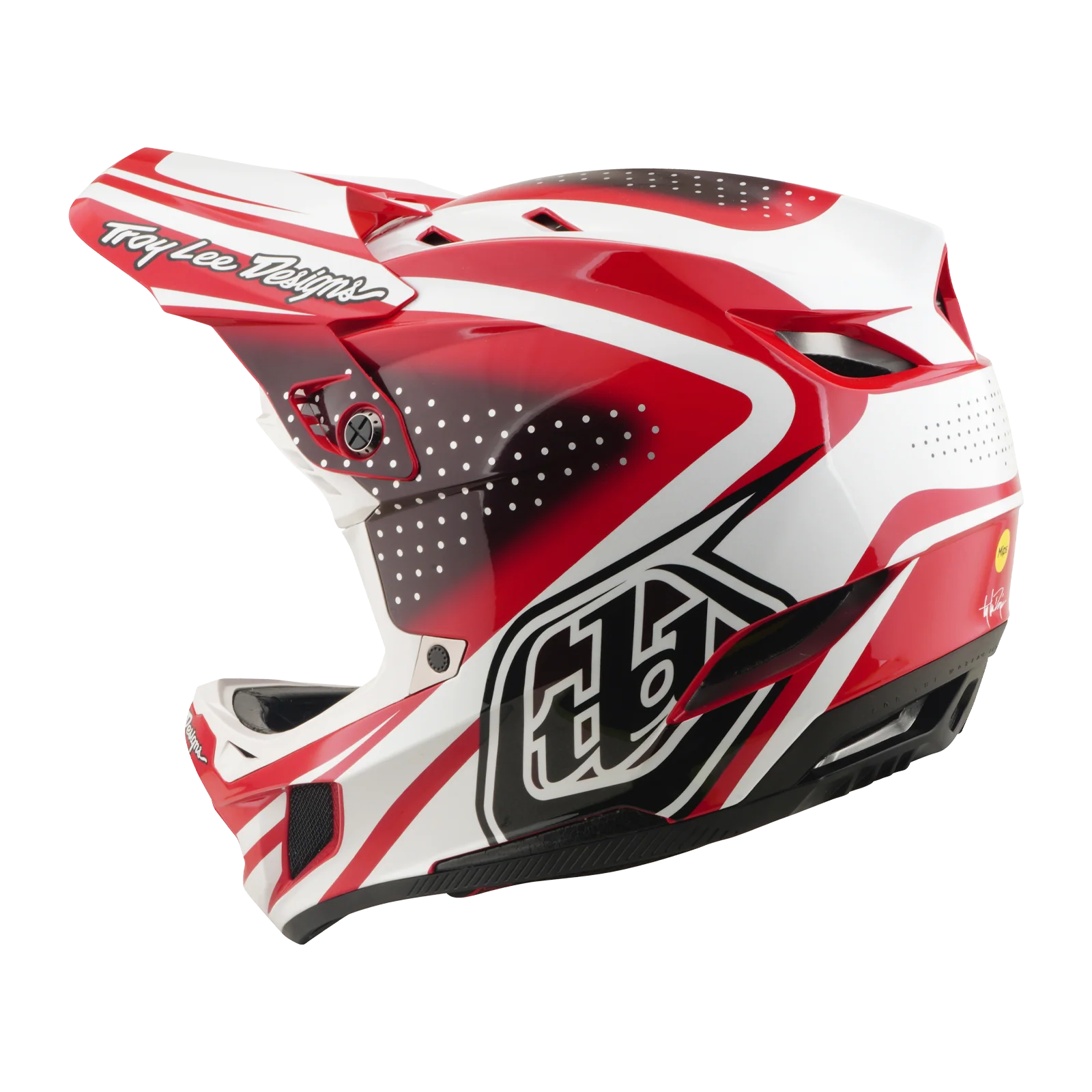 Casque VTT TROY LEE DESIGNS D4 POLYACRYLITE MIPS THE LINE Rouge/Blanc - Image 3
