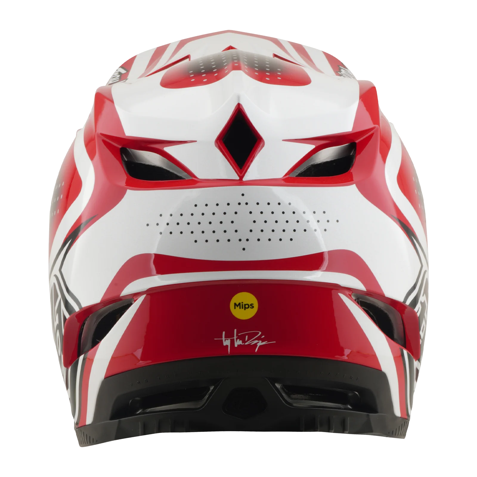 Casque VTT TROY LEE DESIGNS D4 POLYACRYLITE MIPS THE LINE Rouge/Blanc - Image 4