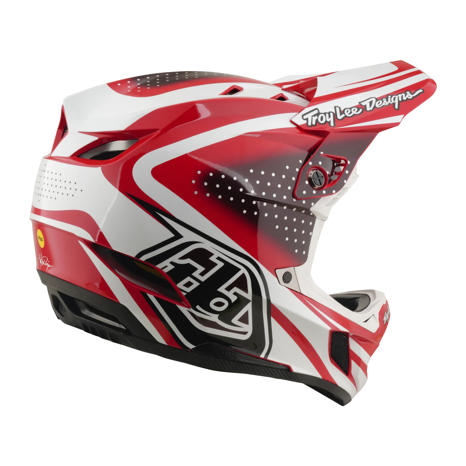 Casque VTT TROY LEE DESIGNS D4 POLYACRYLITE MIPS THE LINE Rouge/Blanc - Image 5