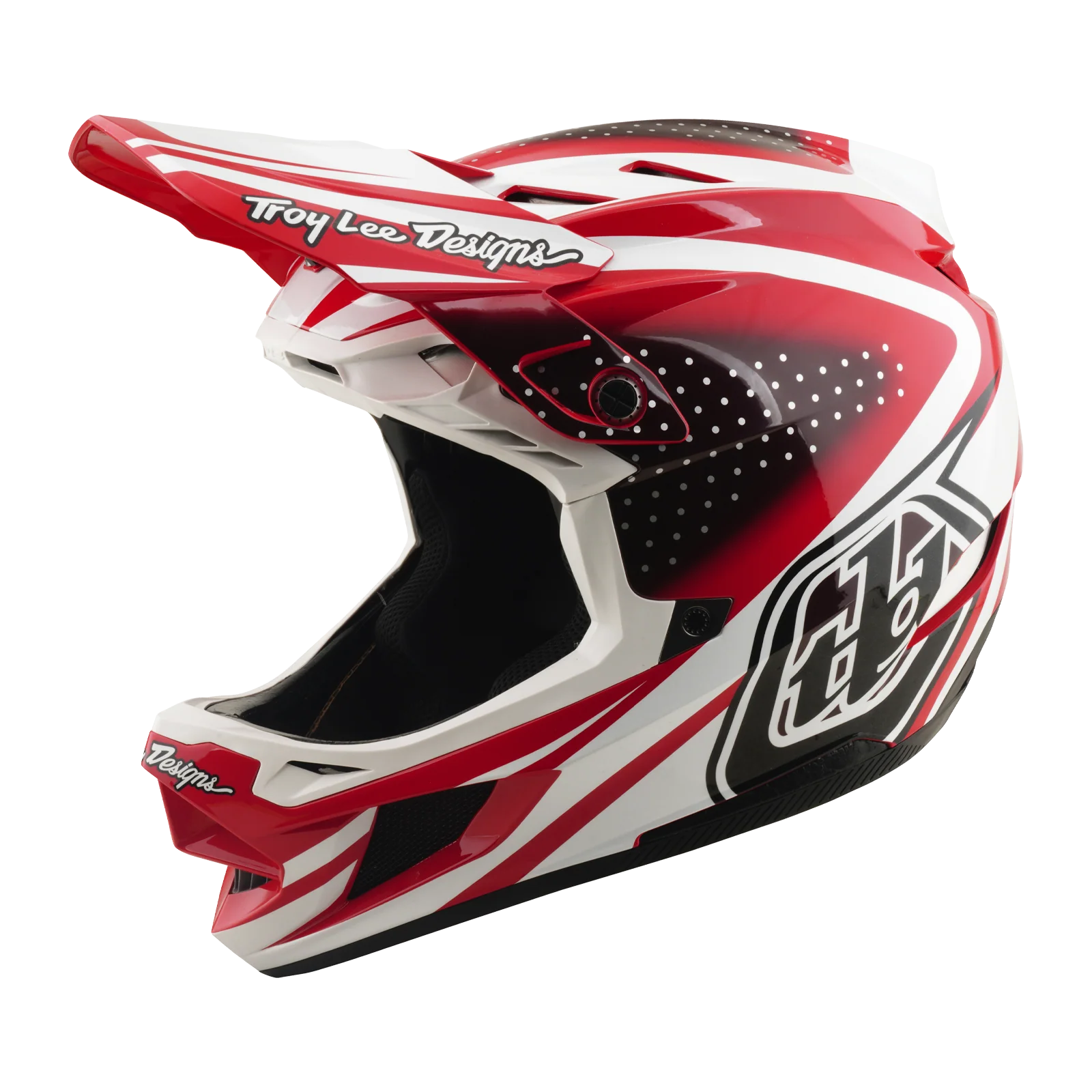 Casque VTT TROY LEE DESIGNS D4 POLYACRYLITE MIPS THE LINE Rouge/Blanc - Image 7