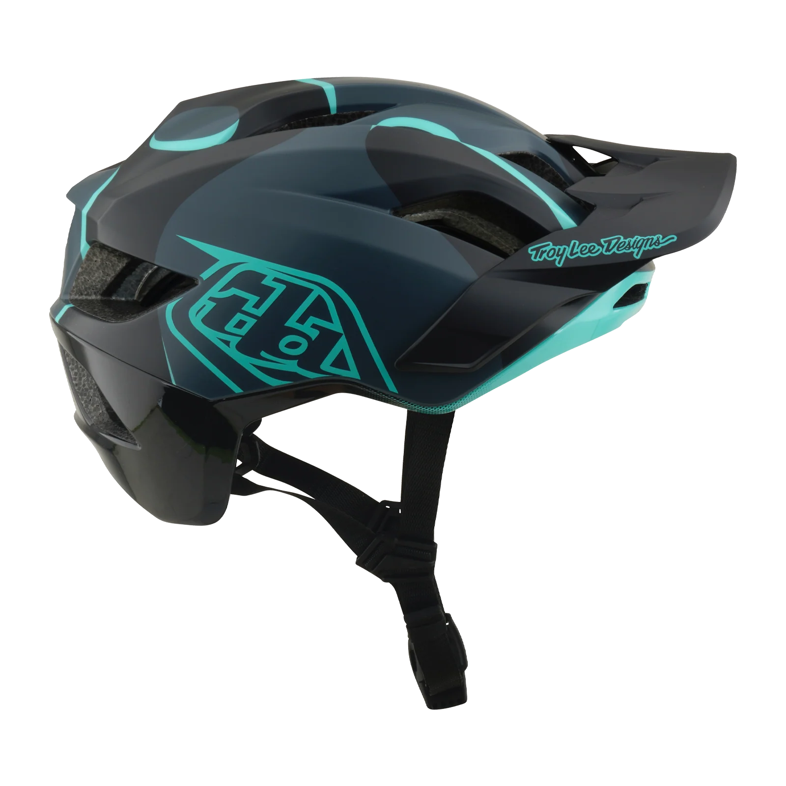 Casque VTT TROY LEE DESIGNS FLOWLINE SE MIPS BADGE Carbon/Bleu - Image 2