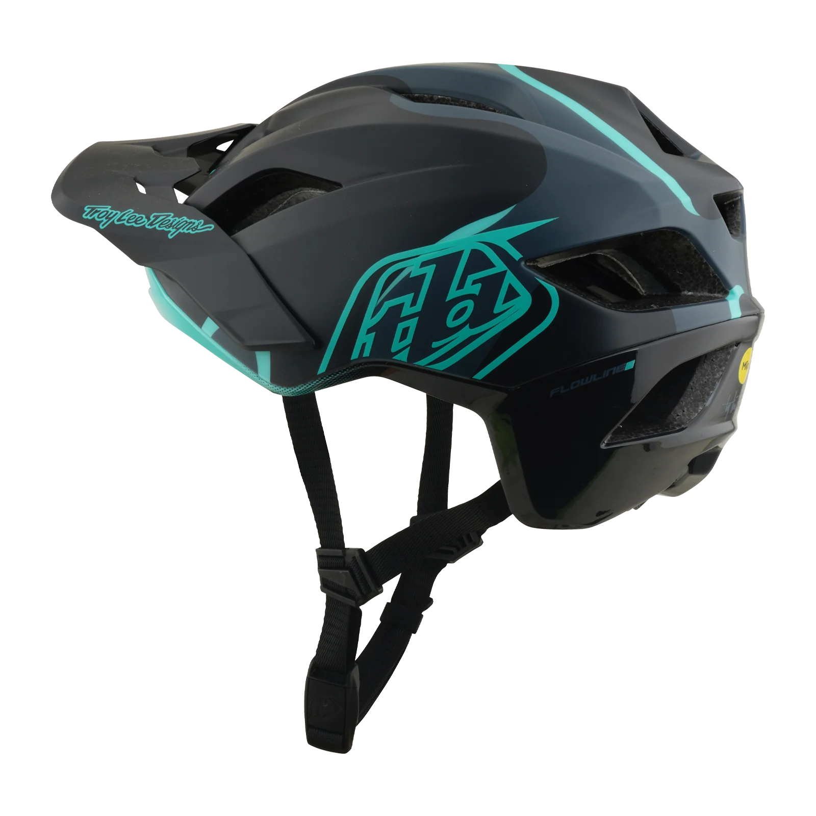 Casque VTT TROY LEE DESIGNS FLOWLINE SE MIPS BADGE Carbon/Bleu - Image 8