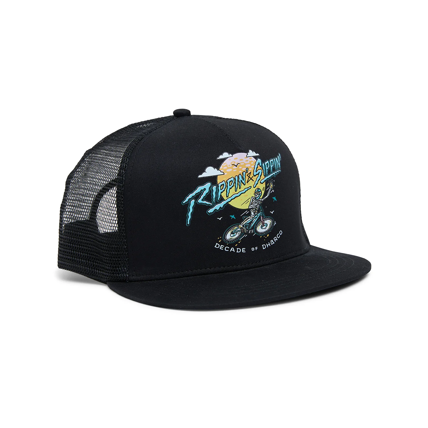Casquette DHARCO FLAT BRIM TRUCKER RIPPIN AND SIPPIN Noir