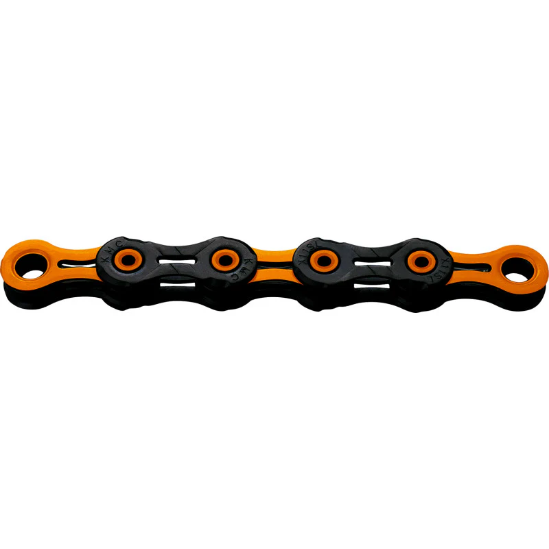 Chaîne 11V KMC DLC11 Waxed Noir/Orange Ciré
