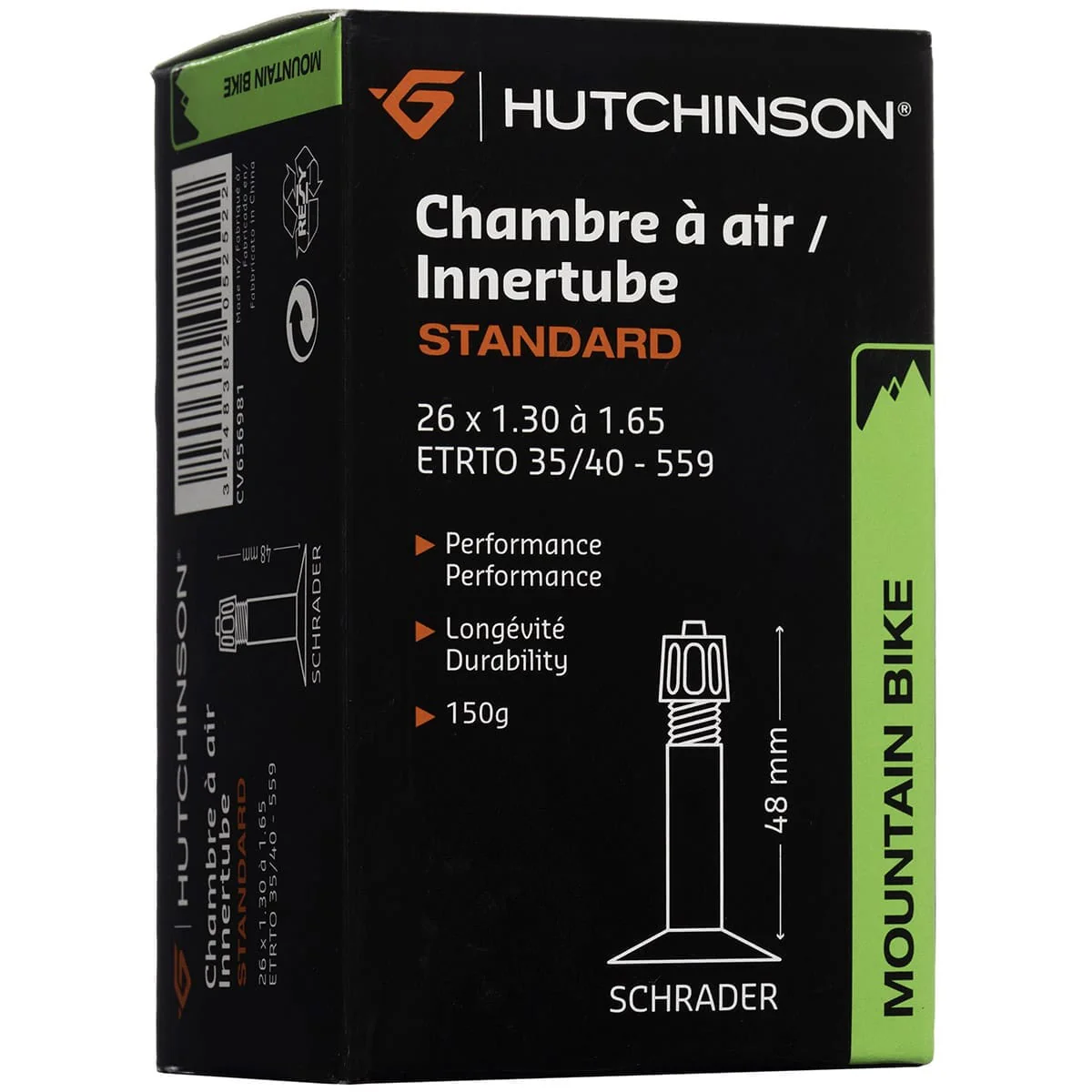 Chambre à Air HUTCHINSON 26x1.30 - 1.65 Schrader 48mm