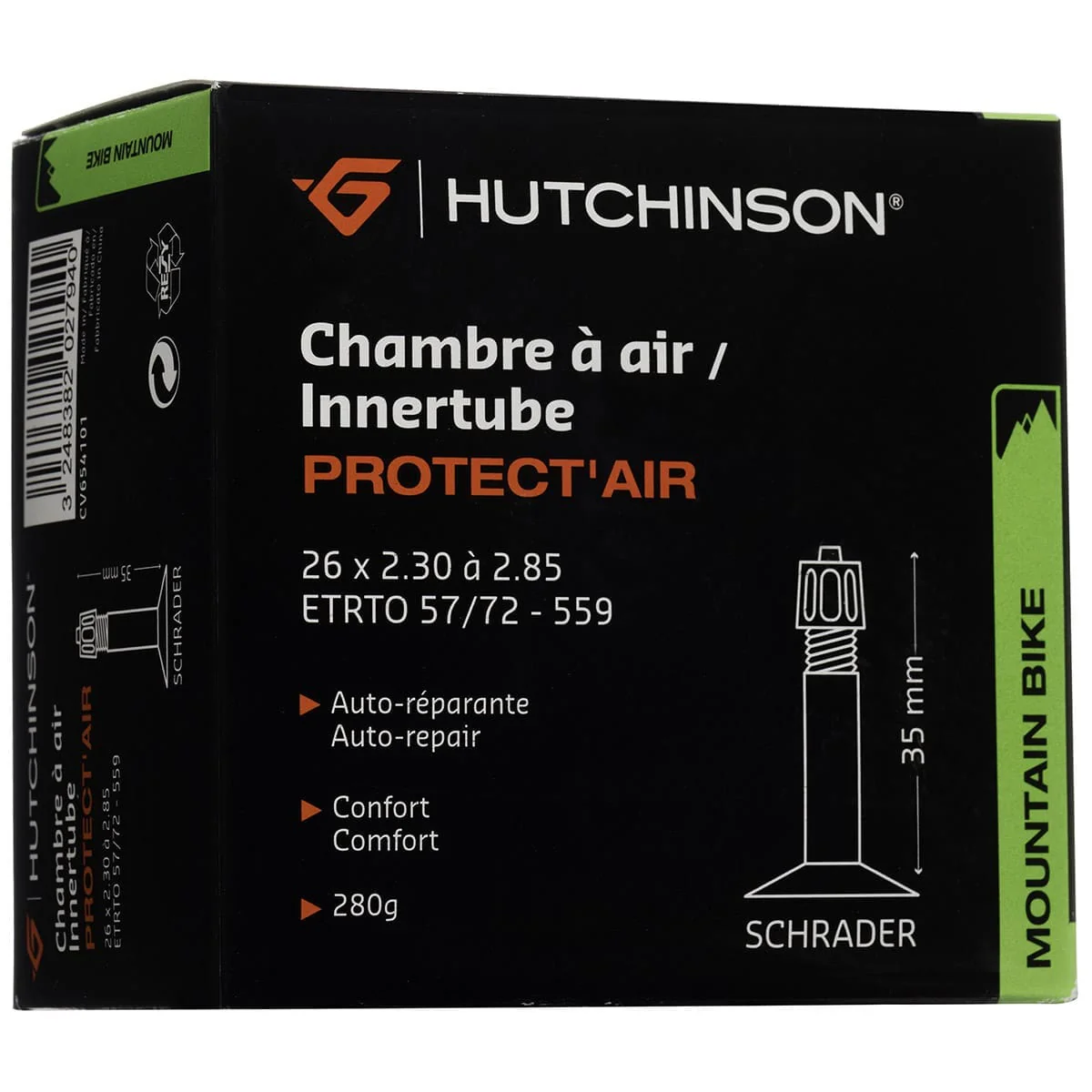 Chambre à Air HUTCHINSON PROTECT'AIR 26x 2.30 - 2.85 Schrader 35mm