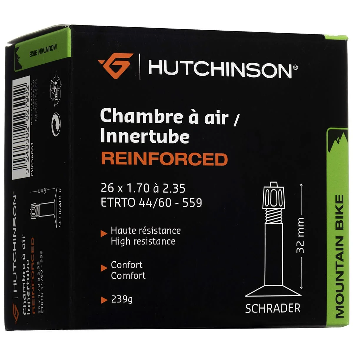 Chambre à Air HUTCHINSON REINFORCED 26x 1.70 - 2.35 Schrader 32mm