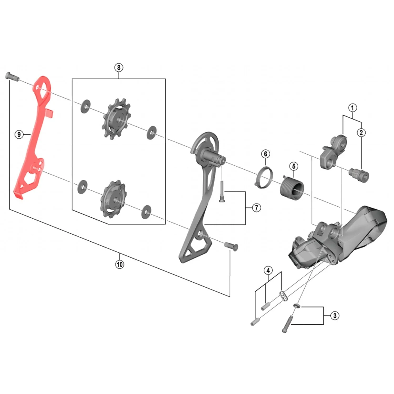 Chape de Dérailleur Arrière Interne Médium SHIMANO ULTEGRA Di2 RD-R8050-GS