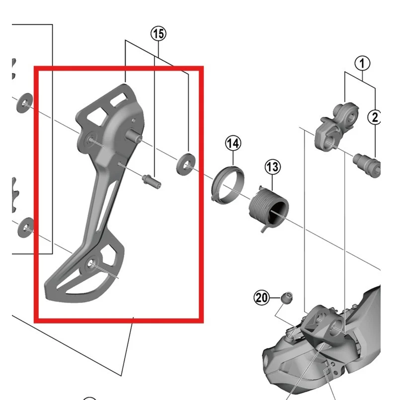 Chape de Dérailleur Arrière Externe SGS SHIMANO RD-M8150-11/12